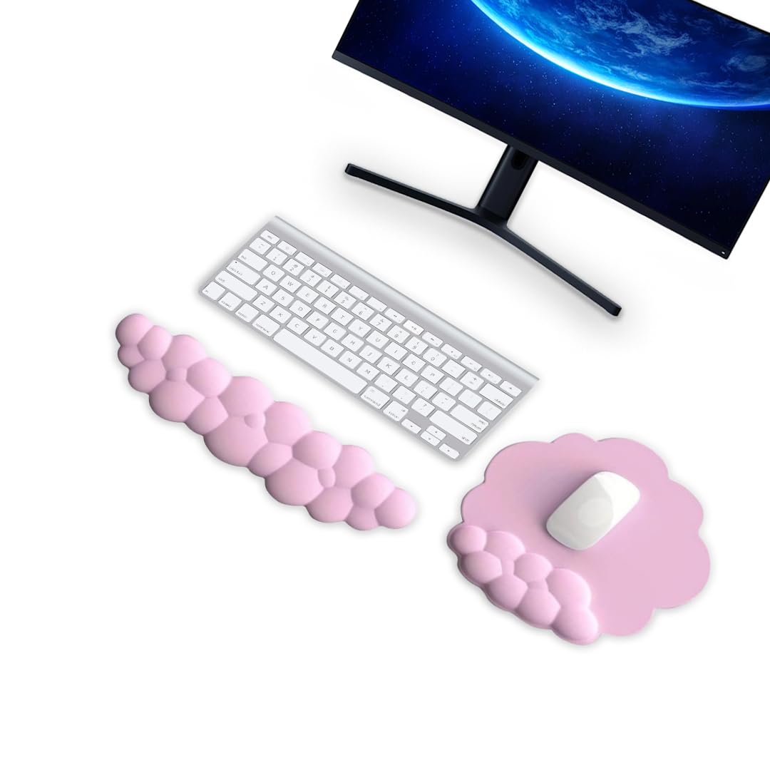 Cloud Wrist Rest Keyboard and Mouse Pad Set