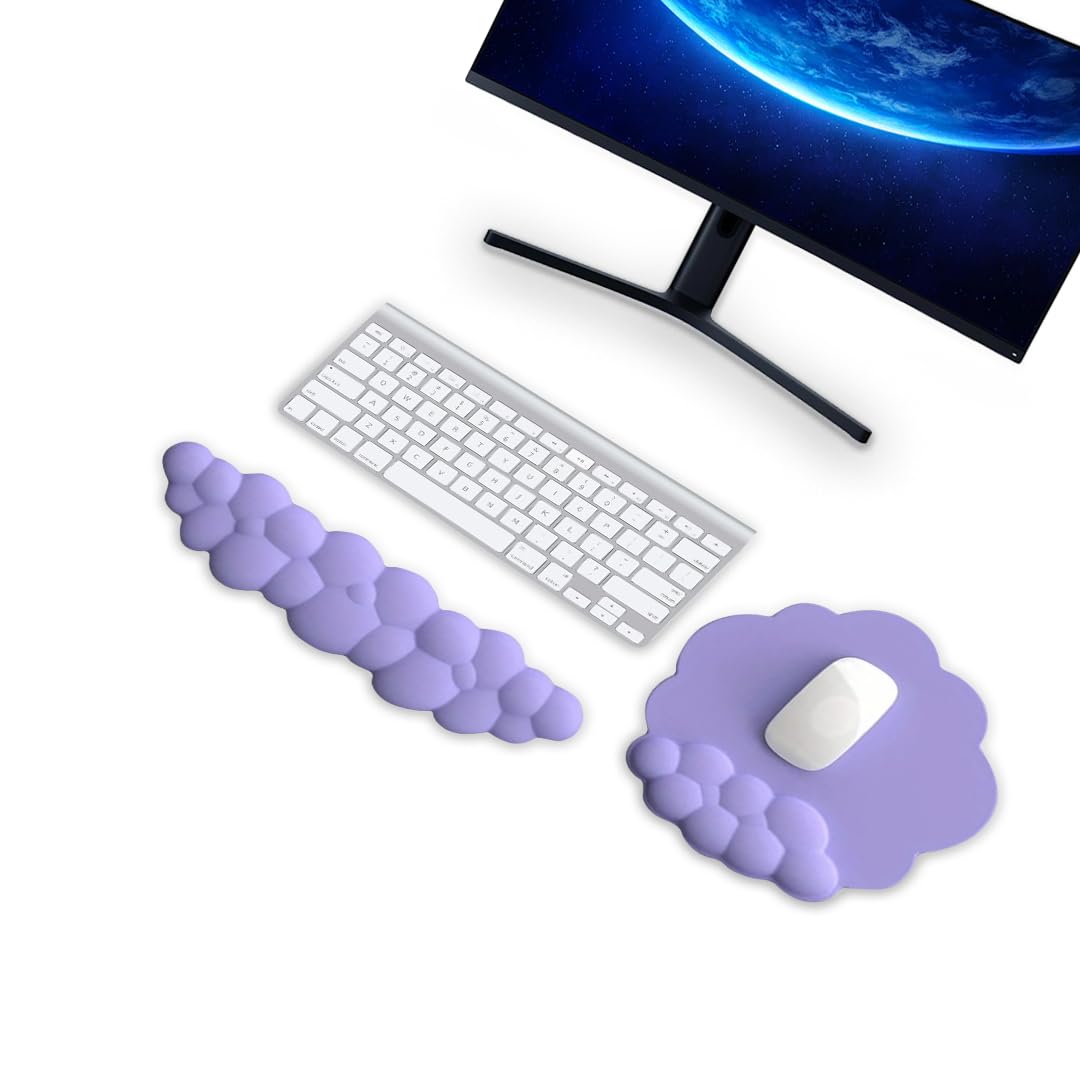 Cloud Wrist Rest Keyboard and Mouse Pad Set