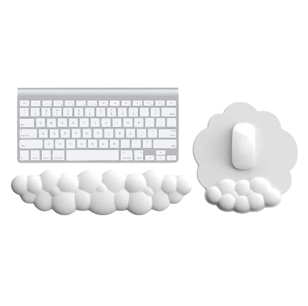 Cloud Wrist Rest Keyboard and Mouse Pad Set