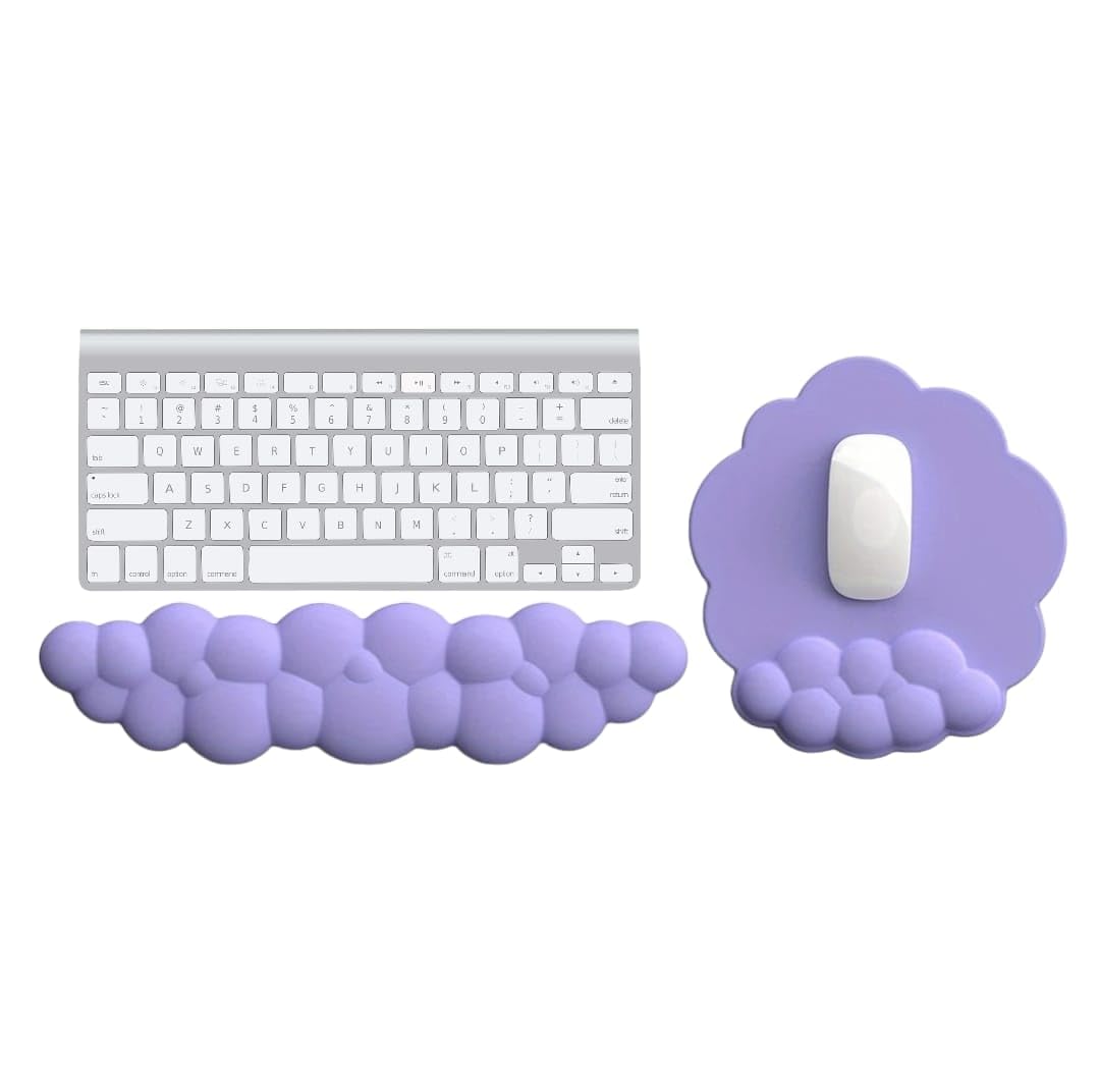 Cloud Wrist Rest Keyboard and Mouse Pad Set