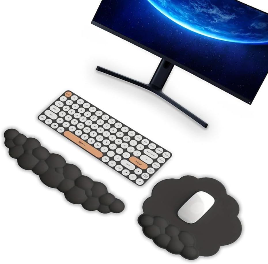 Cloud Wrist Rest Keyboard and Mouse Pad Set