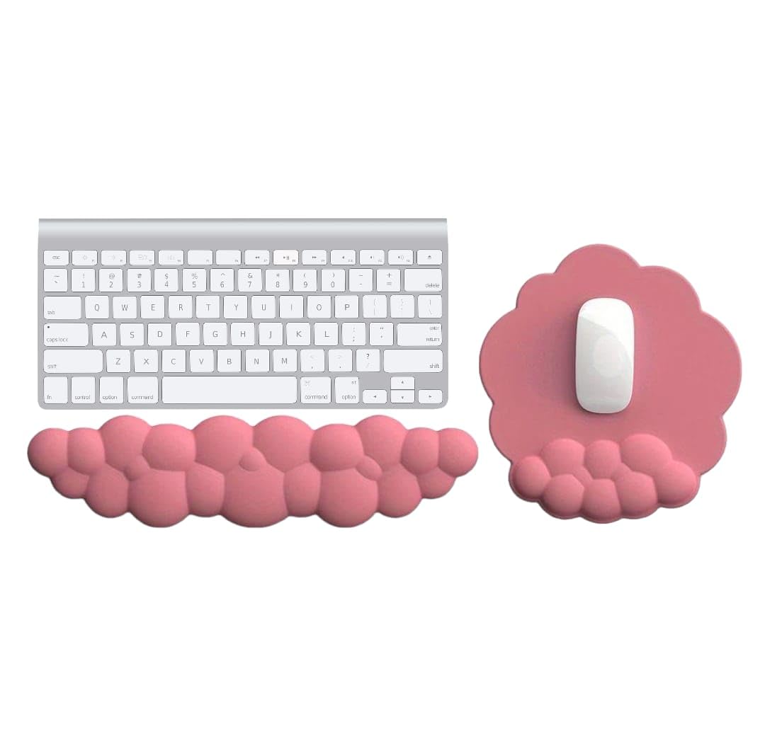 Cloud Wrist Rest Keyboard and Mouse Pad Set