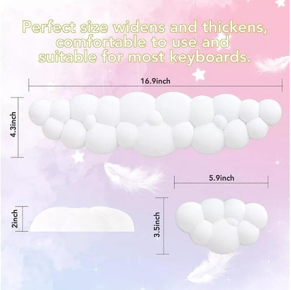 Cloud Wrist Rest Keyboard and Mouse Pad Set