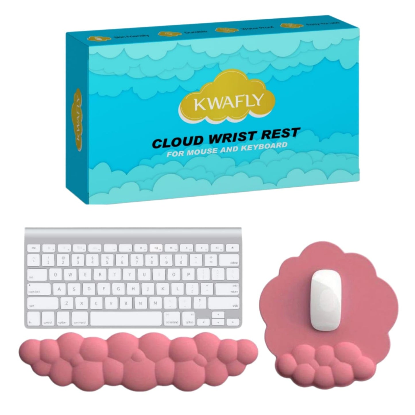 Cloud Wrist Rest Keyboard and Mouse Pad Set